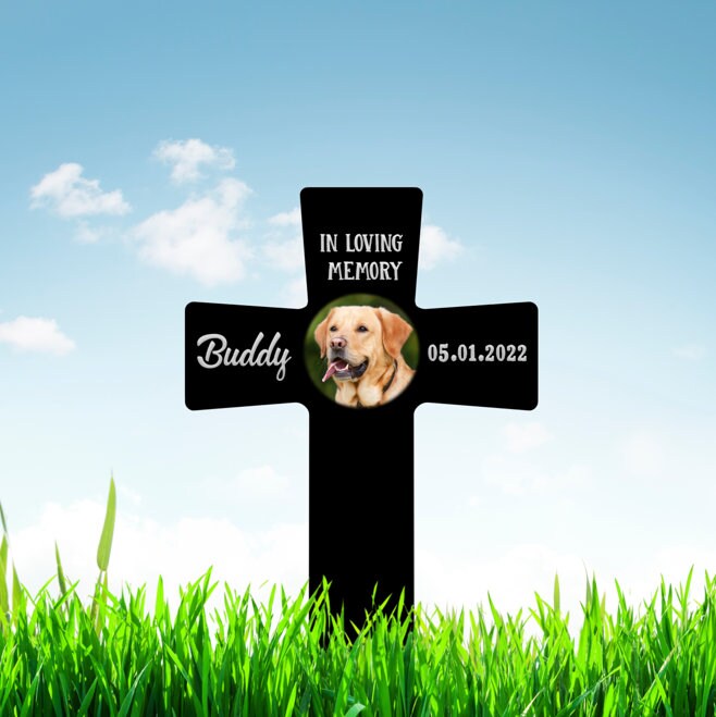 Personalized Cross Grave Marker With Photo