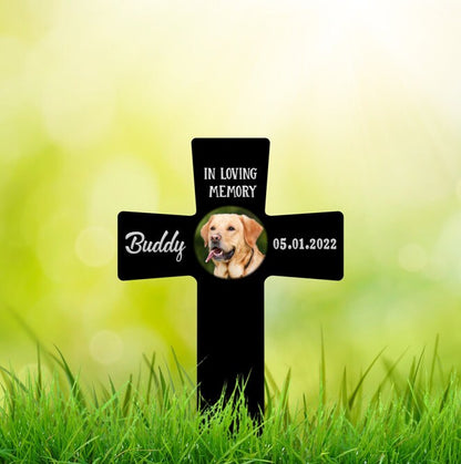 Personalized Cross Grave Marker With Photo