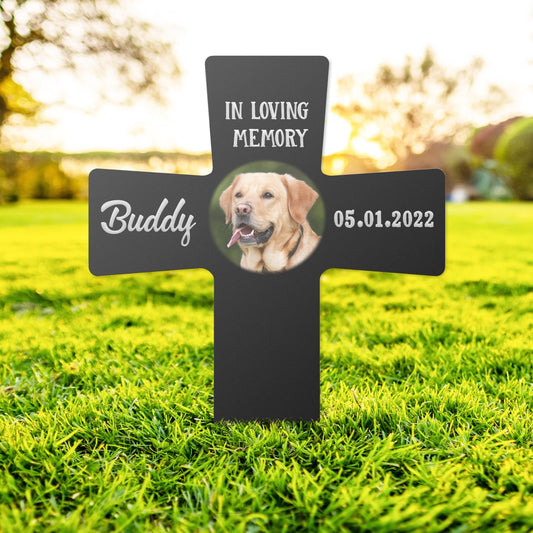 Personalized Cross Grave Marker With Photo