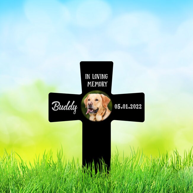 Personalized Cross Grave Marker With Photo