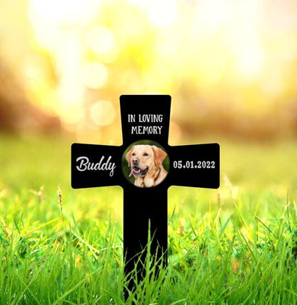 Personalized Cross Grave Marker With Photo