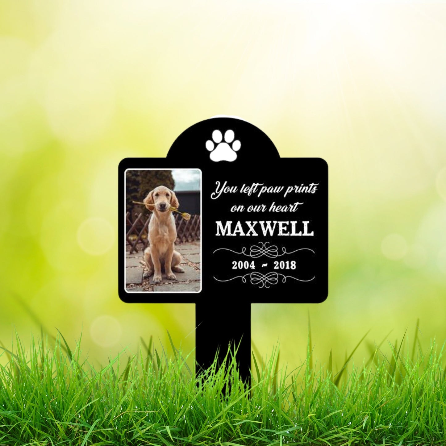 Custom Pet Portrait Sympathy Memorial Grave Marker