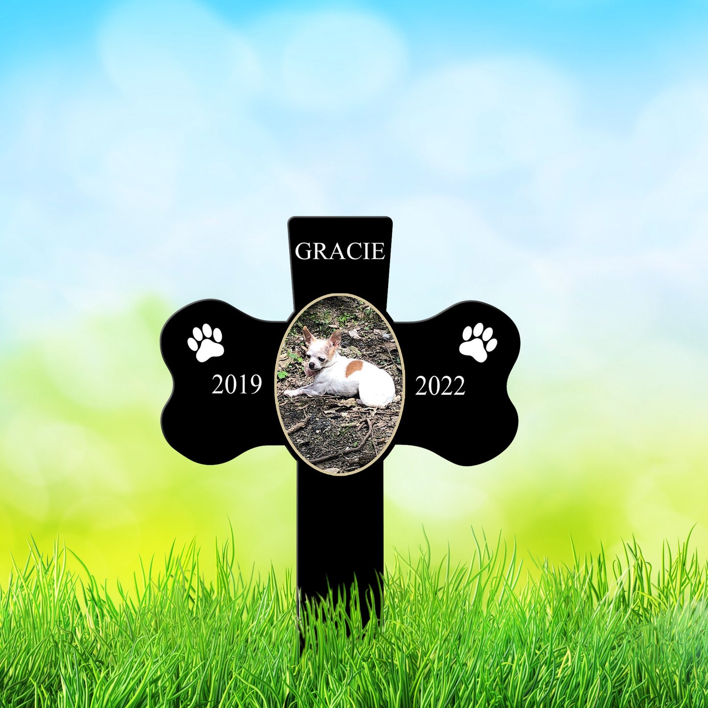 Custom Pet Grave Marker Stake with Photo