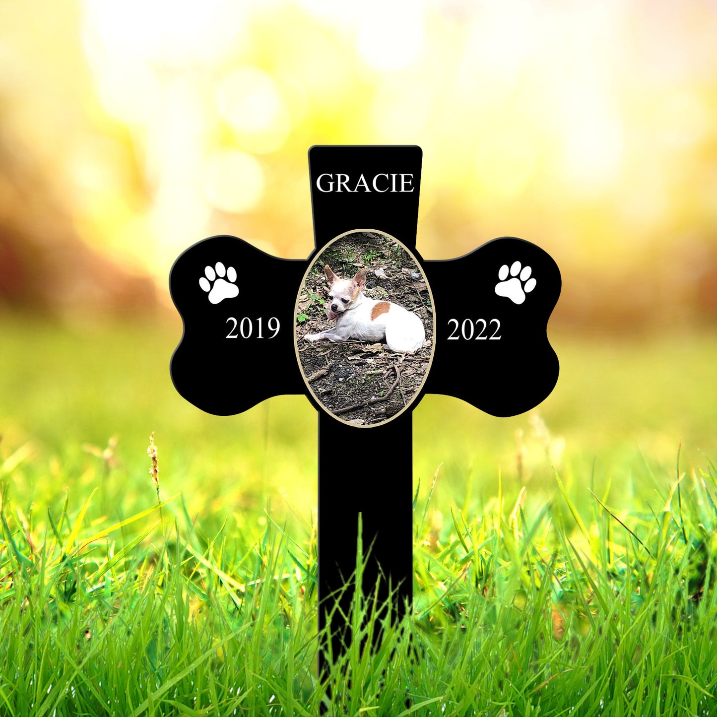 Custom Pet Grave Marker Stake with Photo