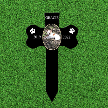 Custom Pet Grave Marker Stake with Photo