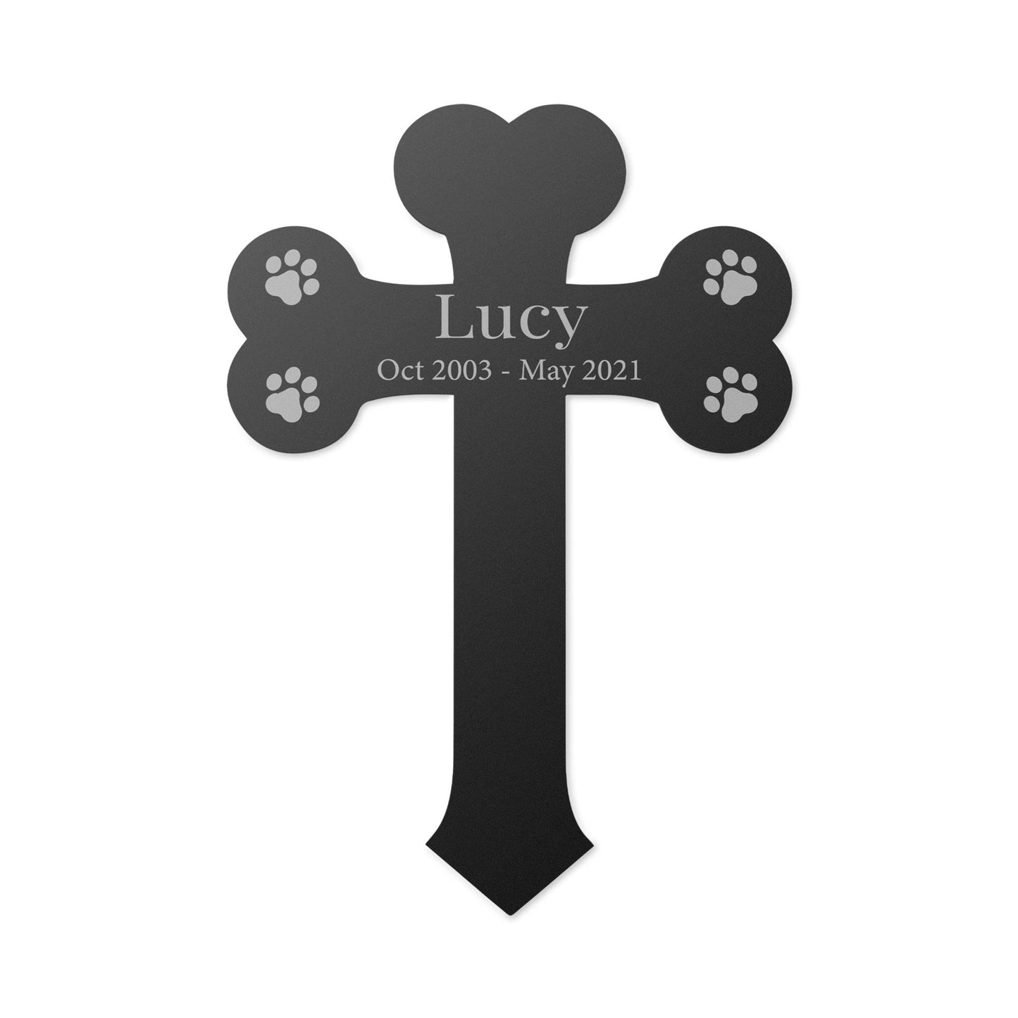 Personalized 4 Paw Prints Memorial Stake Marker