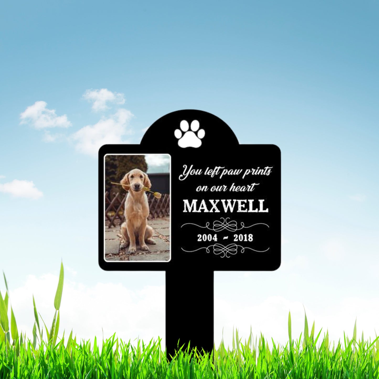 Custom Pet Portrait Sympathy Memorial Grave Marker