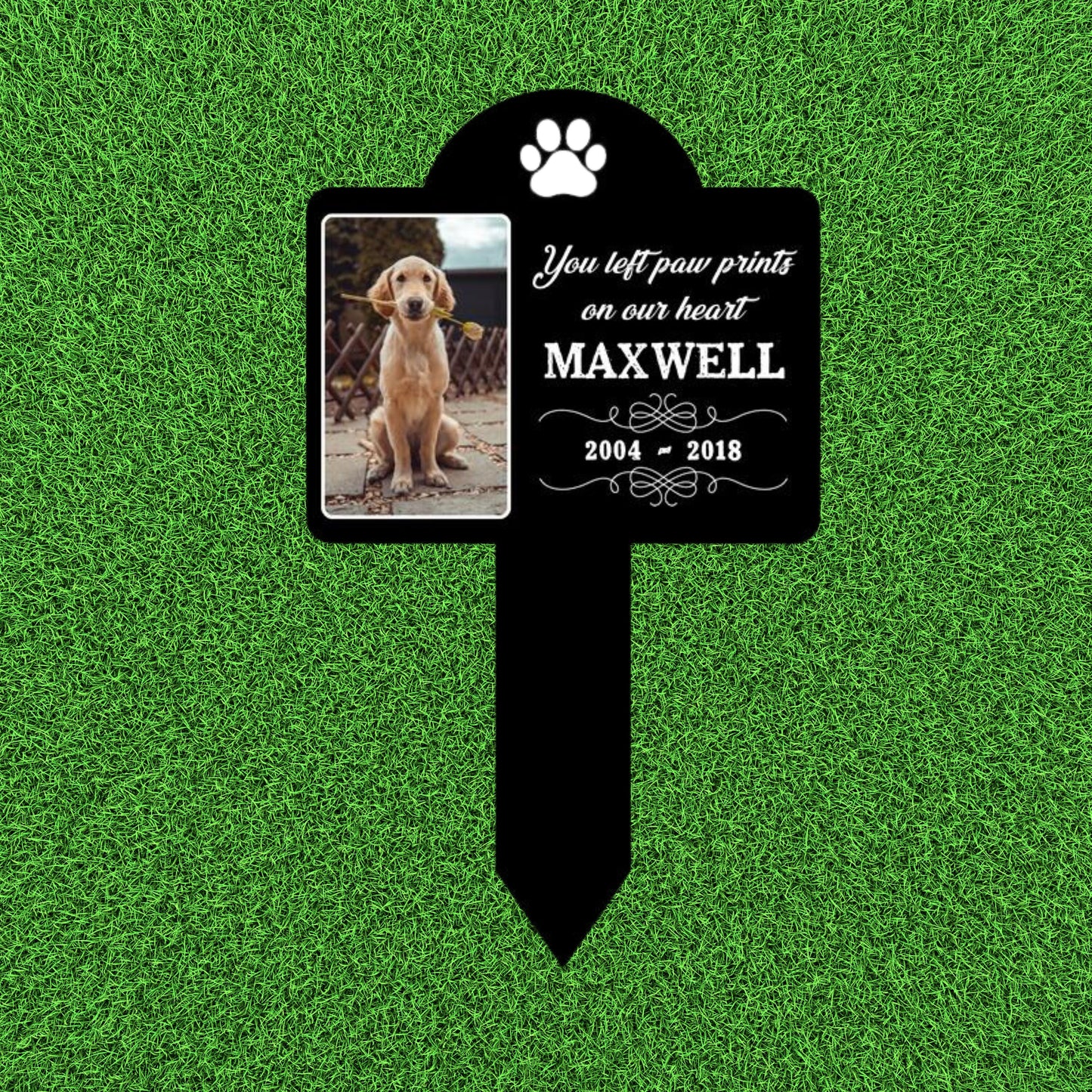 Custom Pet Portrait Sympathy Memorial Grave Marker