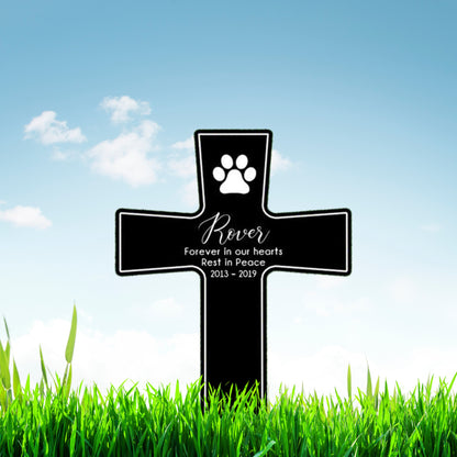 Pet Paw Prints Personalized Memorial Grave Marker