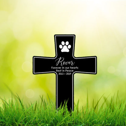 Pet Paw Prints Personalized Memorial Grave Marker