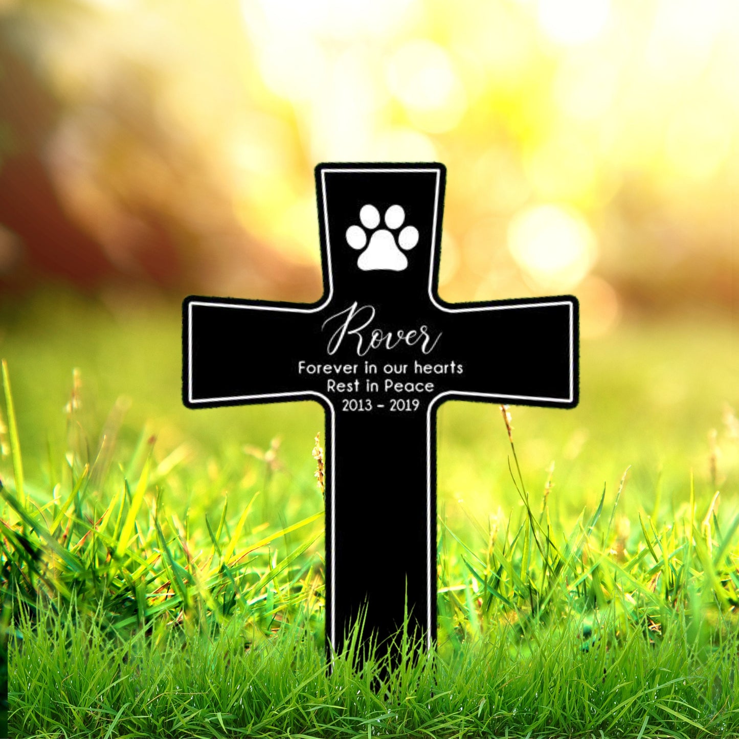 Pet Paw Prints Personalized Memorial Grave Marker