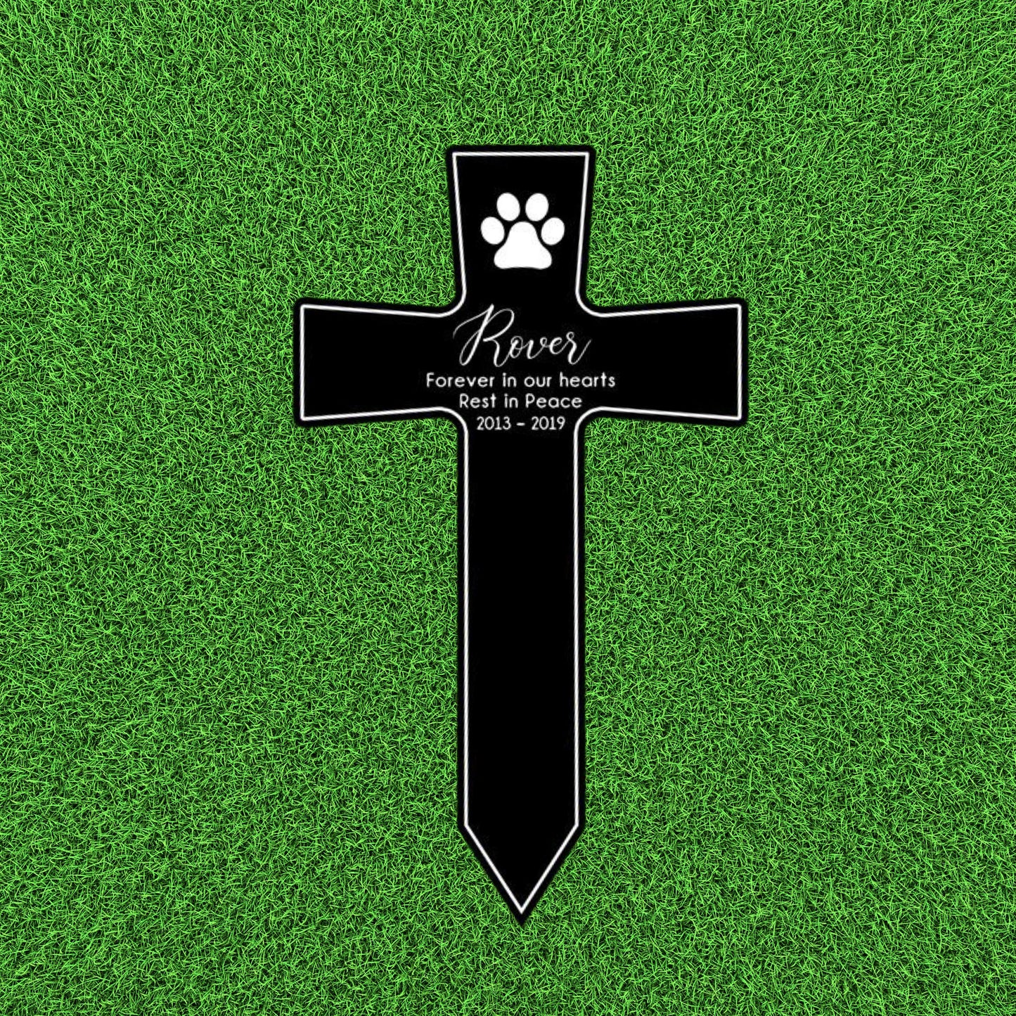 Pet Paw Prints Personalized Memorial Grave Marker