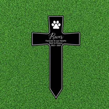 Pet Paw Prints Personalized Memorial Grave Marker