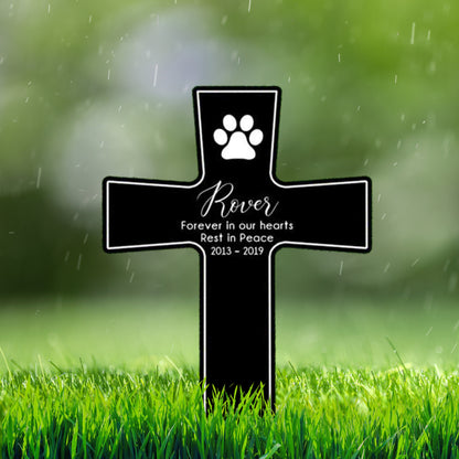 Pet Paw Prints Personalized Memorial Grave Marker