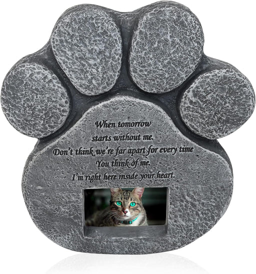 Pet Memorial Stone for Cats and Dogs – Paw Shaped Headstone