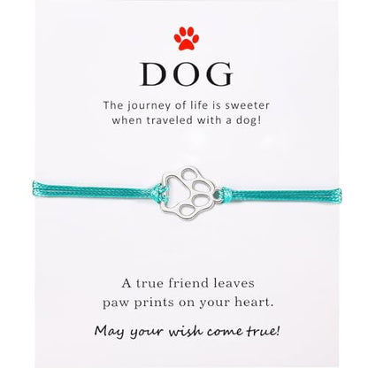 Paw Print Threaded Pet Memorial Bracelet - Many Colors Available