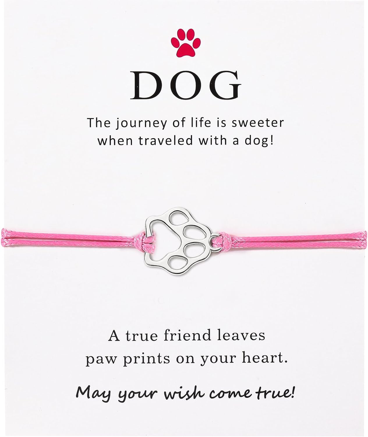 Paw Print Threaded Pet Memorial Bracelet - Many Colors Available