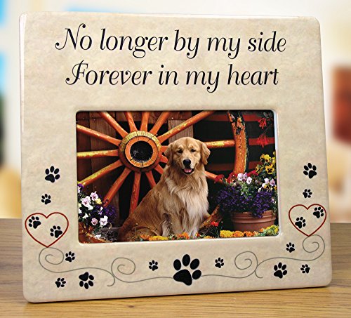 Pet Memorial Ceramic Picture Frame - No Longer by My Side Forever in My Heart