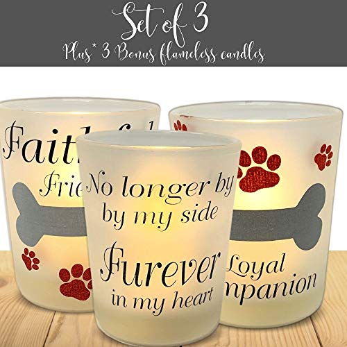 Dog Memorial LED Candle Set