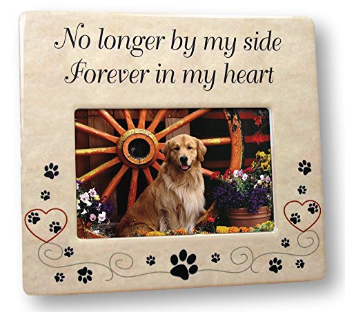 Pet Memorial Ceramic Picture Frame - No Longer by My Side Forever in My Heart - Pet Memory Shop