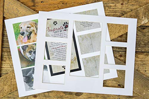 Memorial Collage Frame with Sympathy Poem "Pawprints Left by You"