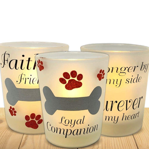 Pet Memorial LED Candle Set - No Longer by My Side Forever in My Heart