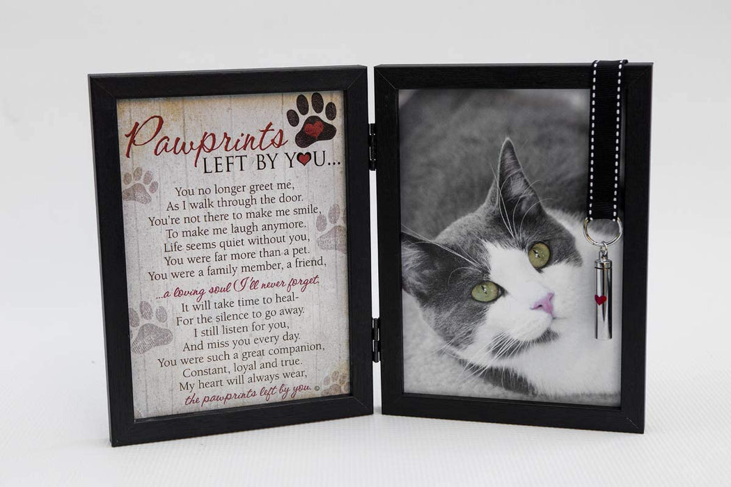 Pawprints Pet Memorial Frame for Cats with Pawprints Left by You Poem — Pet  Memory Shop