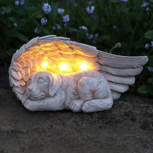 Forever My Guardian Dog Angel Garden Solar Light - Pet Memorial Stone