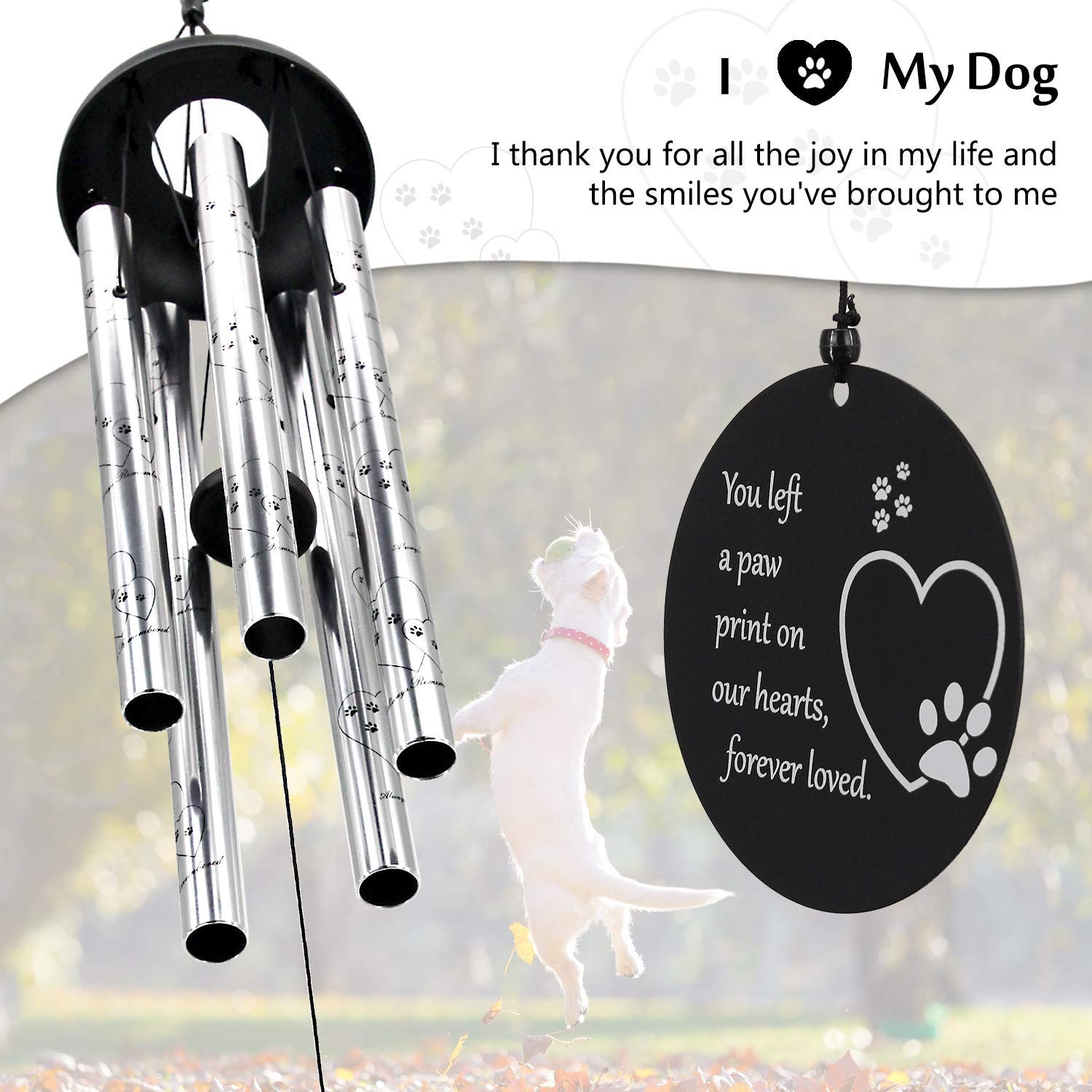 Premium Pet Memorial Wind Chimes, 30 Inches (5 Styles Available