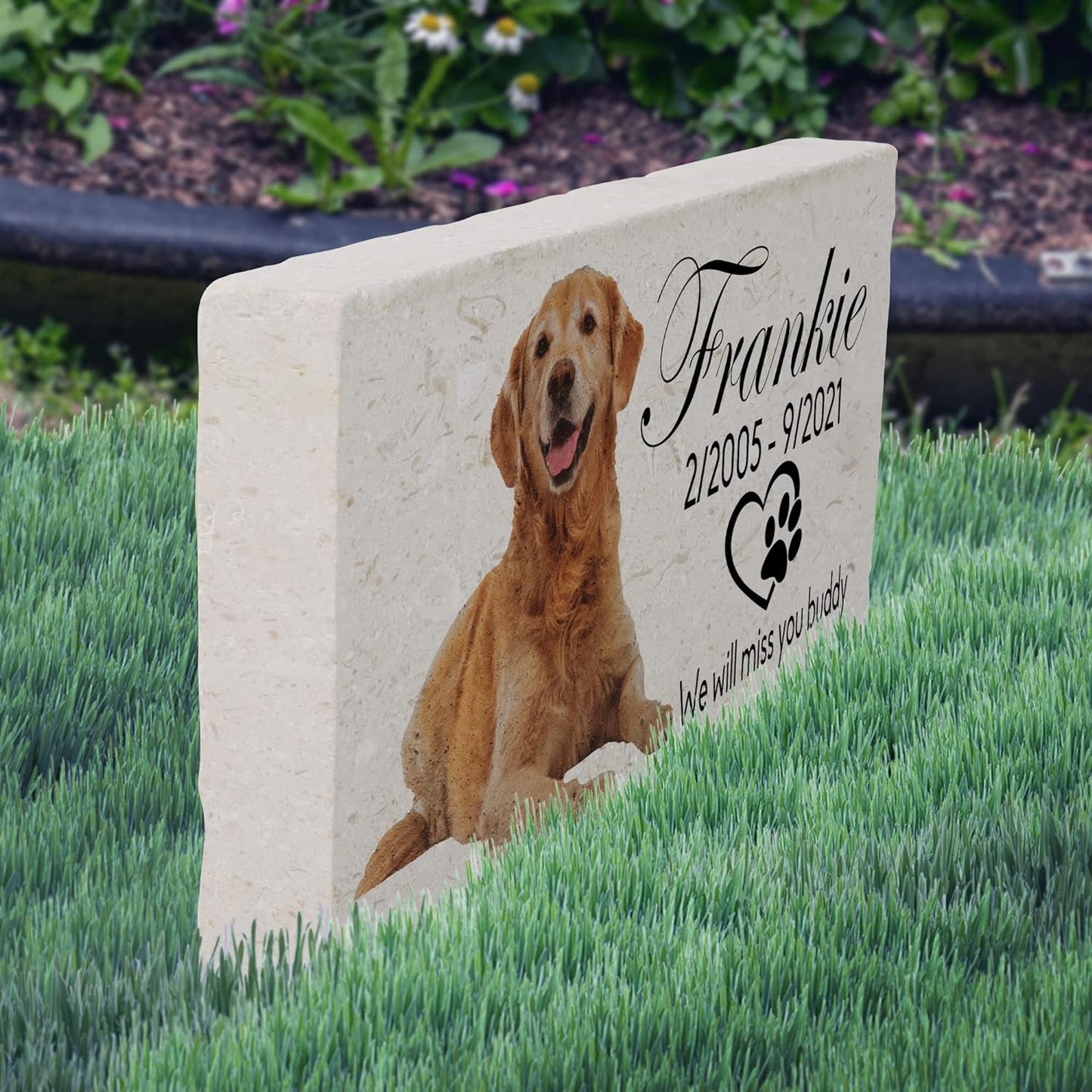 Custom Limestone Pet Memorial by Pet Memory Shop (12" x 6")