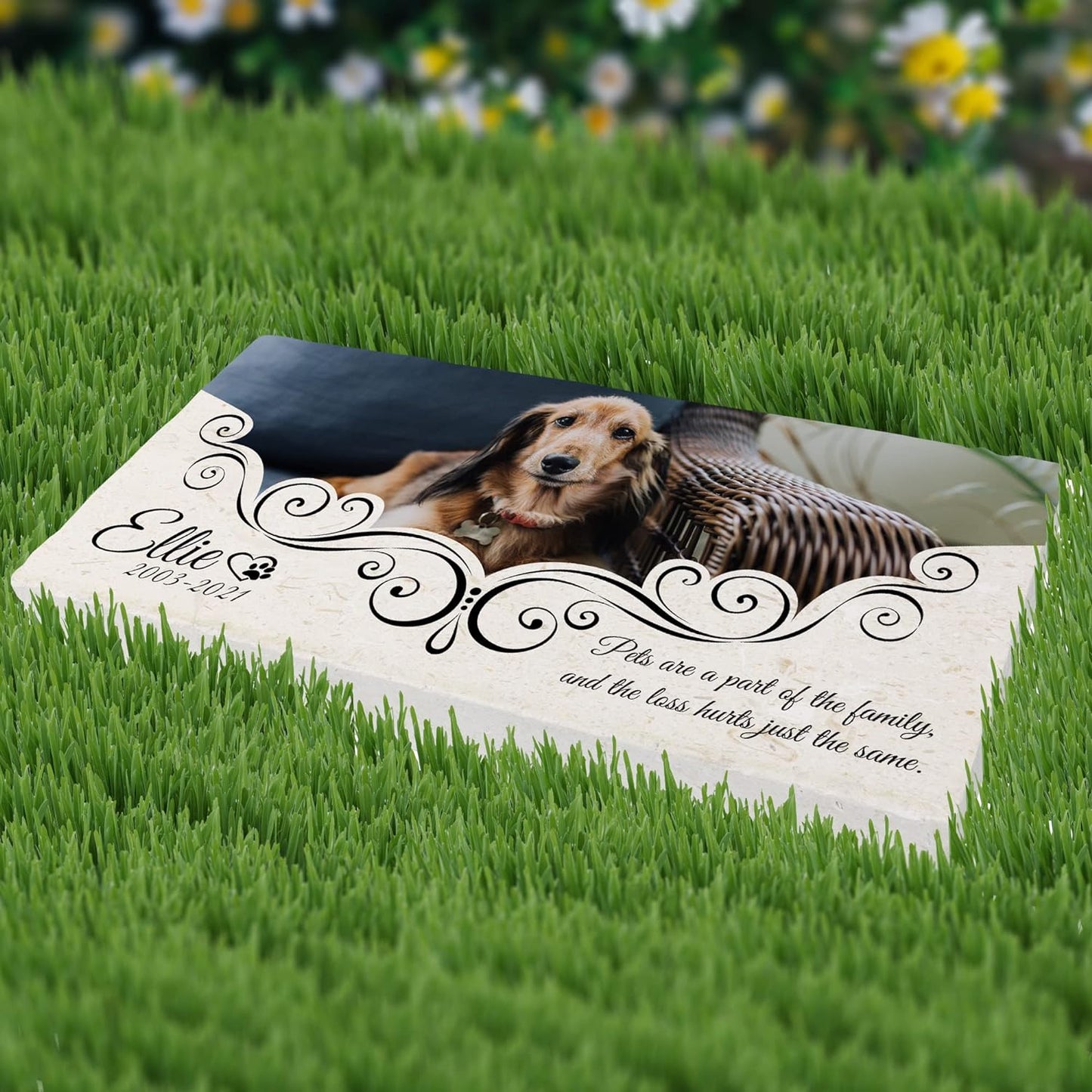 Custom Limestone Pet Memorial by Pet Memory Shop (12" x 6")