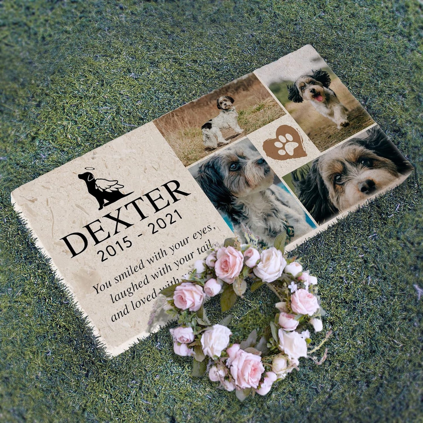 Colorful Custom Limestone Pet Burial Marker | Choose from 4 Styles