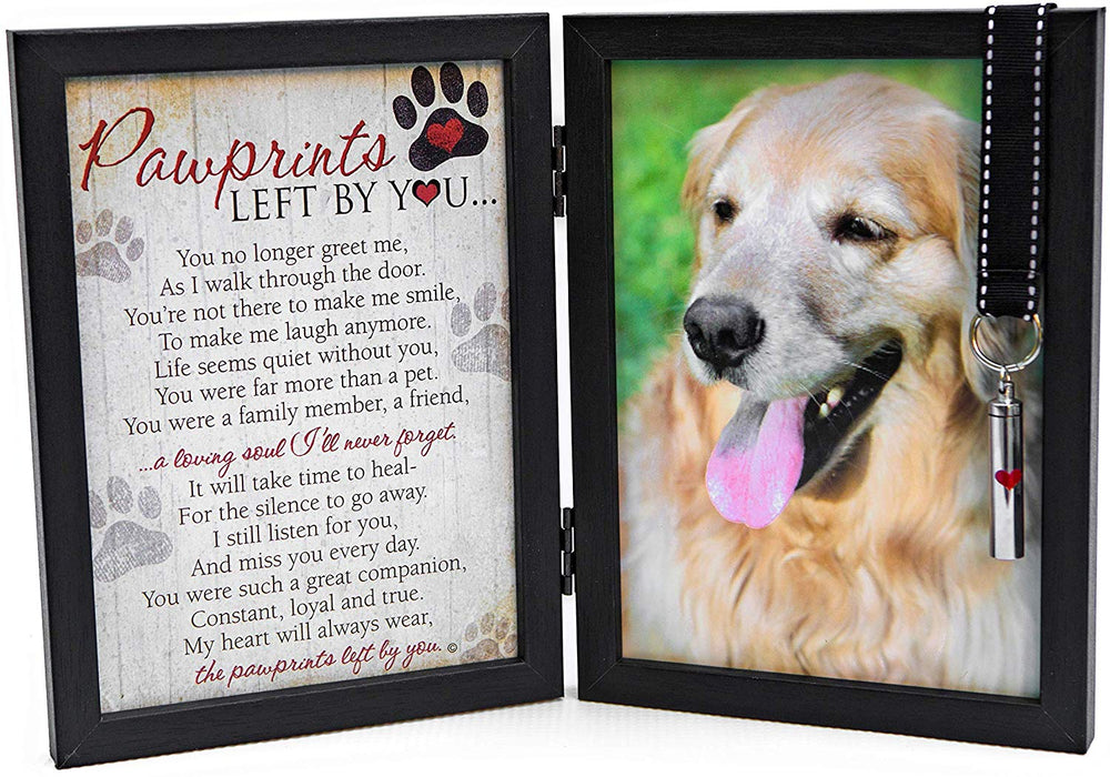 Pawprints Pet Memorial Frame with Pawprints Left by You Poem