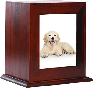 Pet Wood Memorial Urn for Ashes - Photo Frame Keepsake Box - Pet Memory Shop