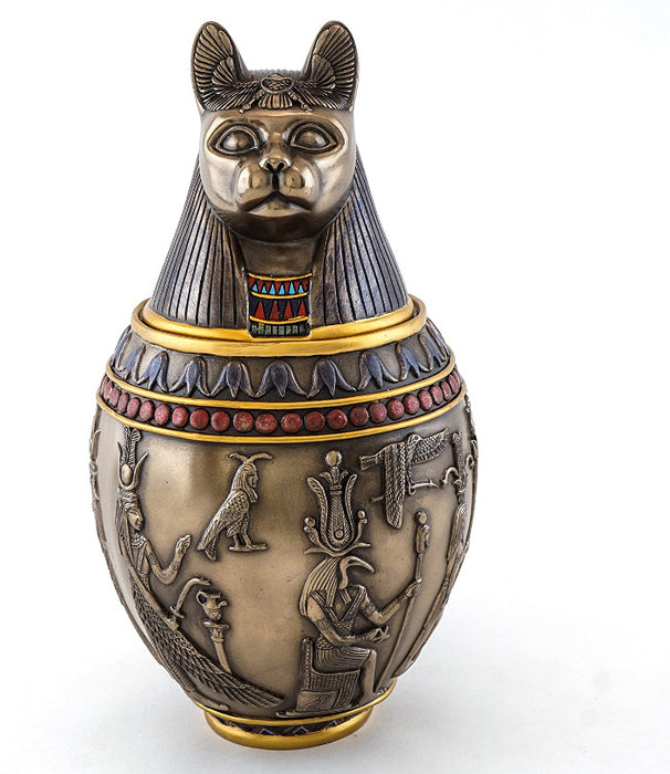 Egyptian Bastet Canopic Jar Statue