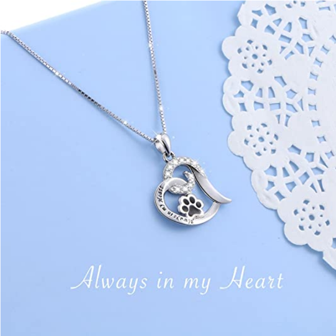 "Always In my Heart" Pet Memorial Pendant Necklace