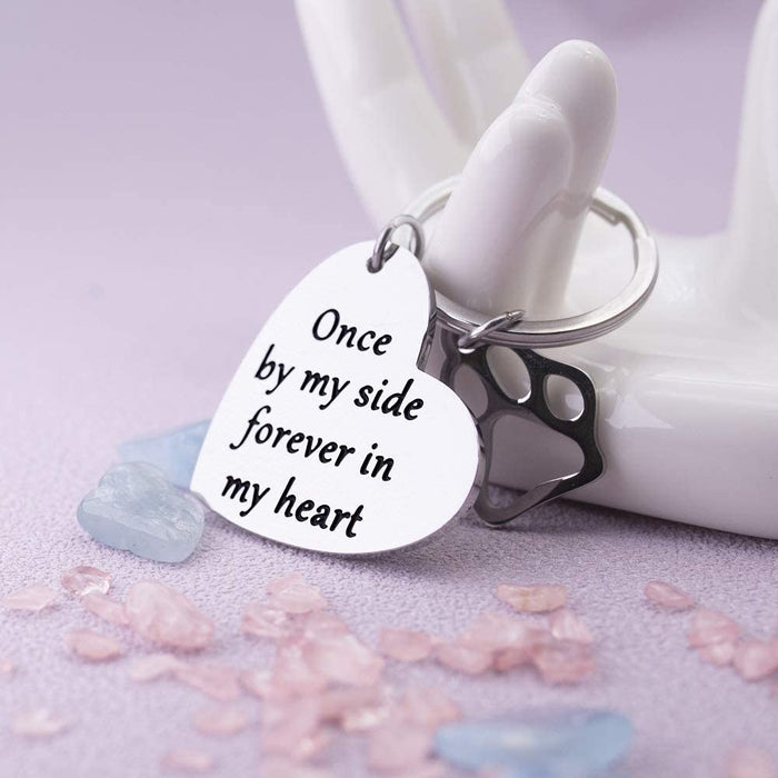 Pet Memorial Keychain Forever in my Heart - Sympathy Gift Keychains