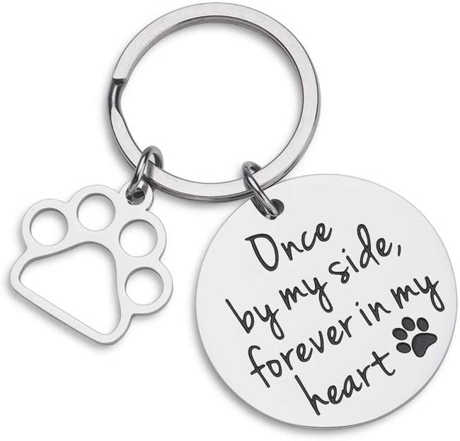 Pet Memorial Keychain - Once by my side Forever in my heart — Pet