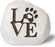 Engraved  Love and a Paw Print in a Heavy Little Rock - Sympathy Gift
