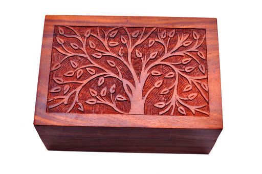 Hand-Carved Memory Tree Rosewood Urn - Pet Memory Shop
