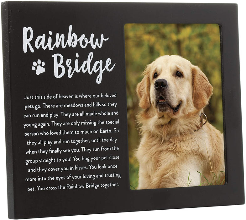 Rainbow Bridge Black Pet Memorial Keepsake Picture Frame