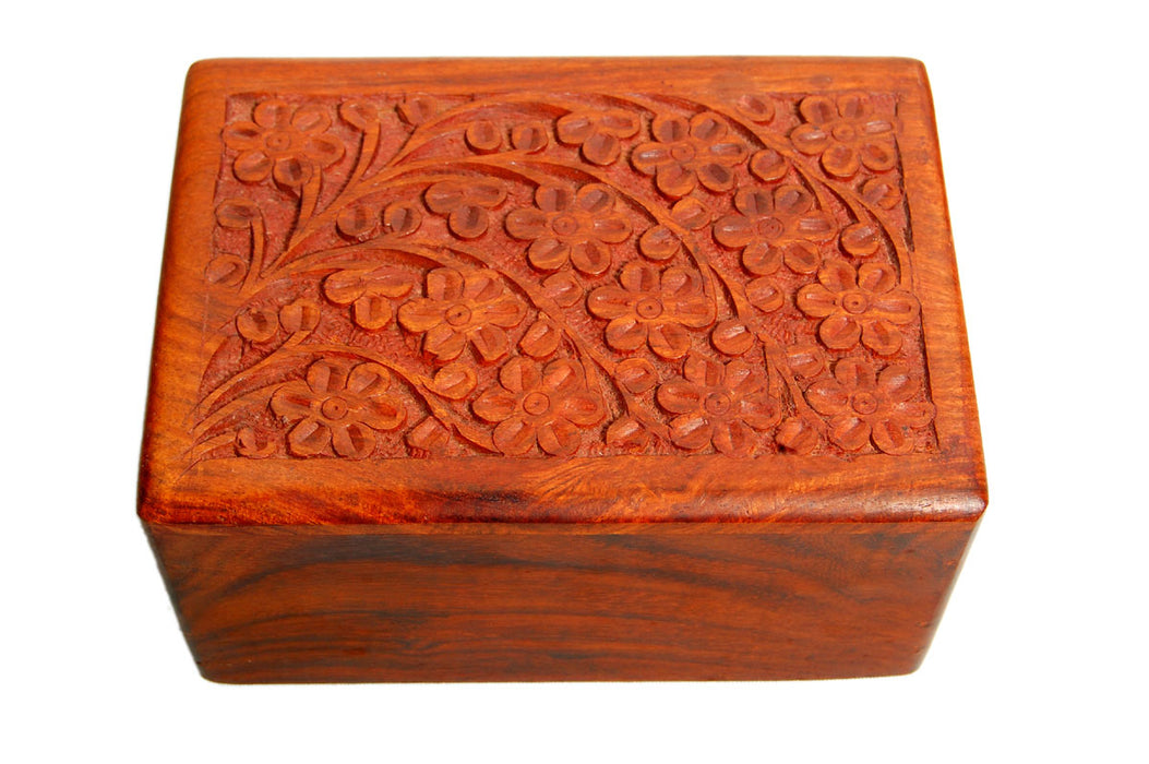 Hand-Carved Rosewood Tree of Life Urn