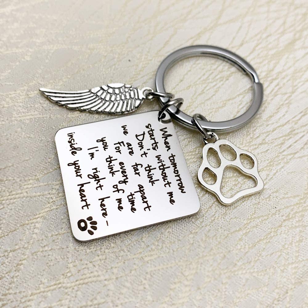 "When Tomorrow Starts without me" Pet Memorial Keychain