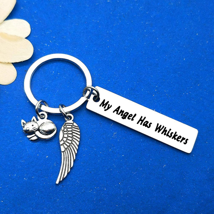Pet Memorial Keychain - Whiskers keying, Sympathy Loss of a Cat