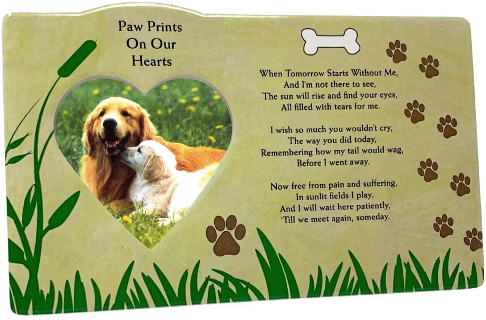 Rustic-Style Wooden Pet Memorial Picture Frame, 9.5x7.9-Inch Sentimental  Dog Photo Frame to Memorialize Pets That Have Passed On, Forever In Our