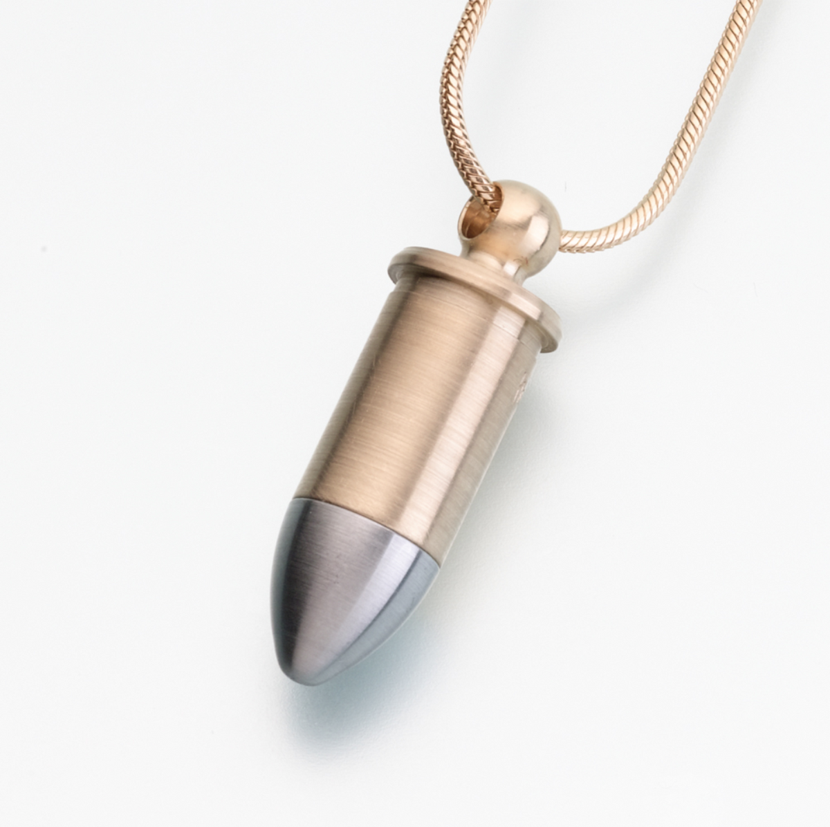 Mens Gold Stainless Steel Bullet Pendant Necklace