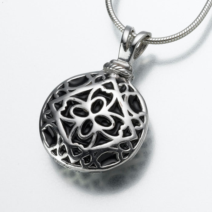 Filigree Round Pendant Keepsake Urn - Pet Memory Shop