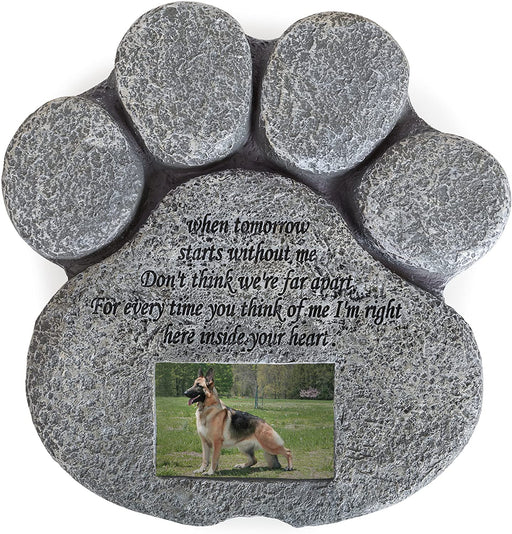 Pet Memorial Stone for Cats and Dogs – Paw Shaped Headstone - Pet Memory Shop