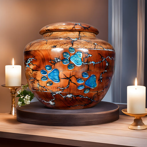 Hand-Painted Wooden Pet Cremation Urn (Many Colors Available)