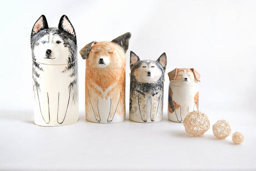 Hand-Painted Custom Dog Urn (Hand Painting Urn to Match Your Pet)